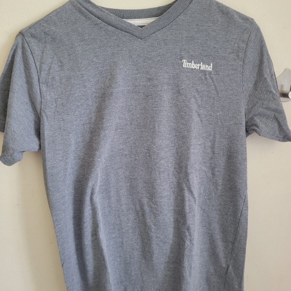 Timberland Boys Heather Gray V-Neck Tee